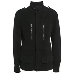 Dolce & Gabbana Black Gabardine Cotton Utility Jacket XL