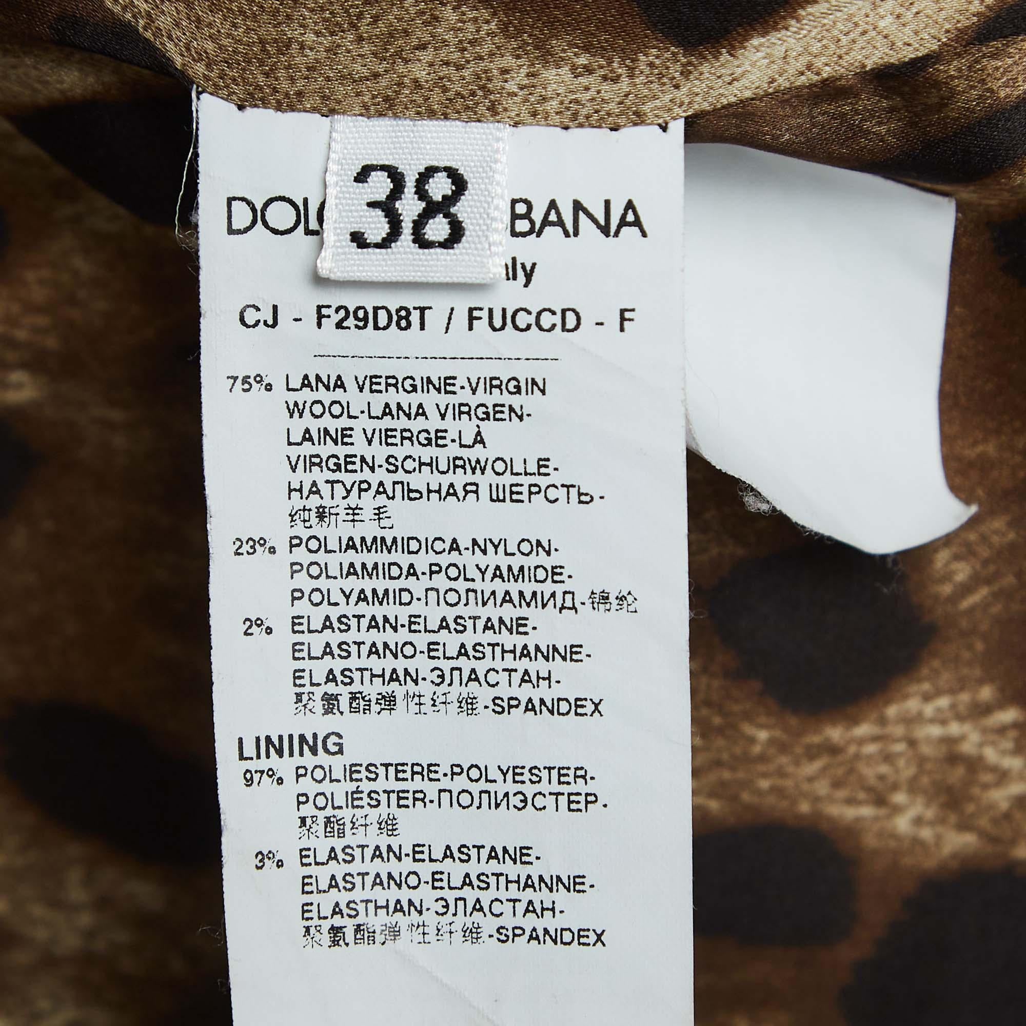 Dolce & Gabbana Black Gabardine Single Breasted Blazer S For Sale 2