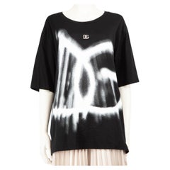 Dolce & Gabbana Black Giant Graffiti Logo T-Shirt Size L