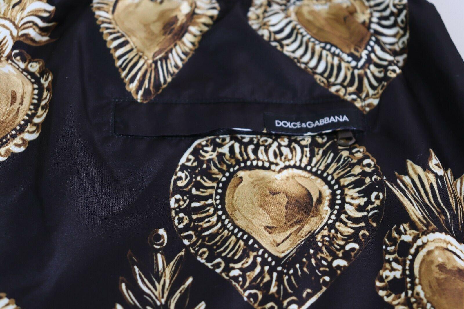 Dolce & Gabbana Black Gold Heart Crown Swimwear Swim Shorts Beachwear Boxer DG 2