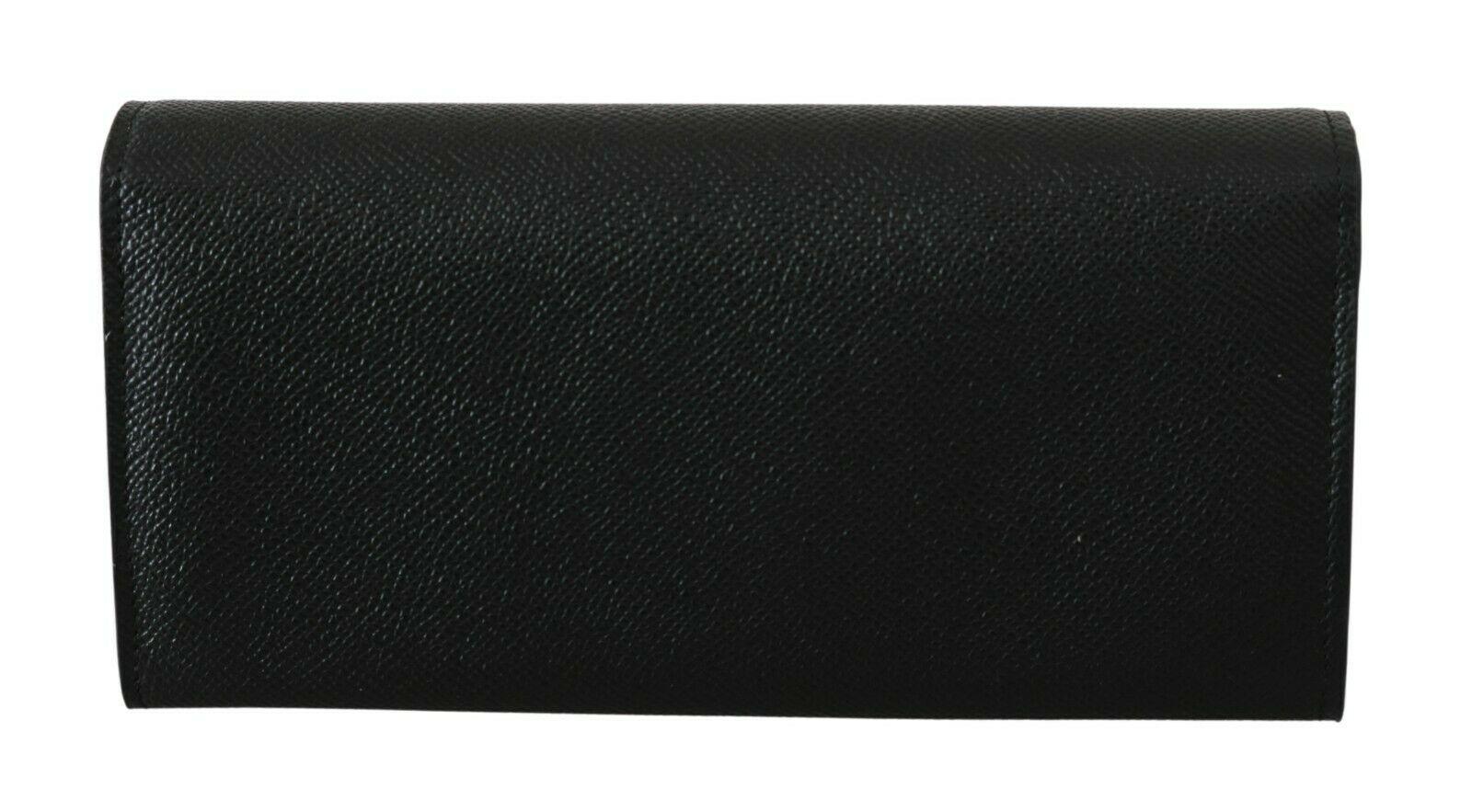 Dolce & Gabbana Schwarz Gold Leder Love DG Geldbörse Continental Bifold Clutch Rote Damen