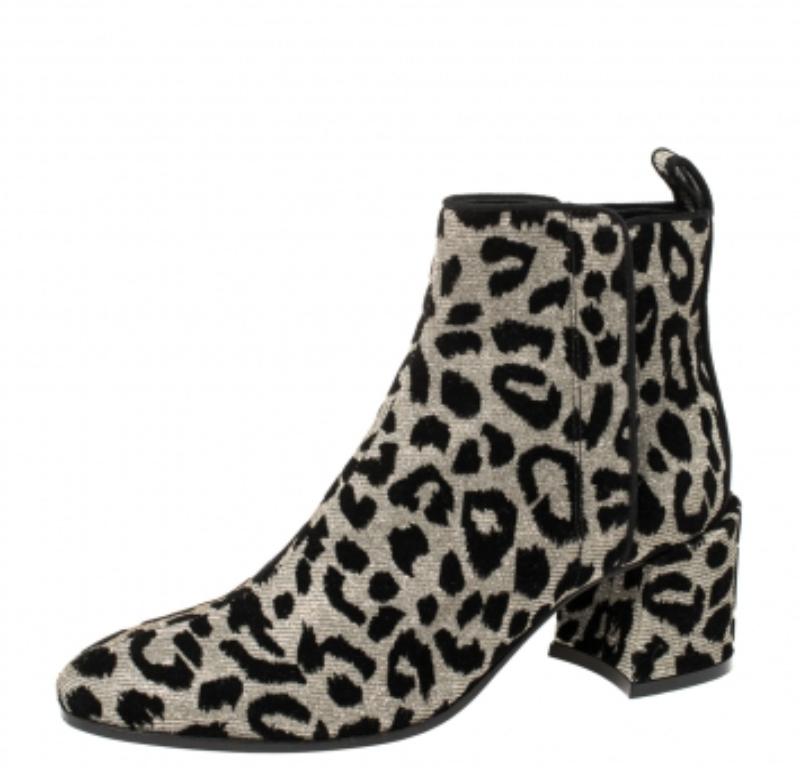 Women's Dolce & Gabbana Black/Gold Lurex and Velvet Vally Ankle Boots Size 37 For Sale