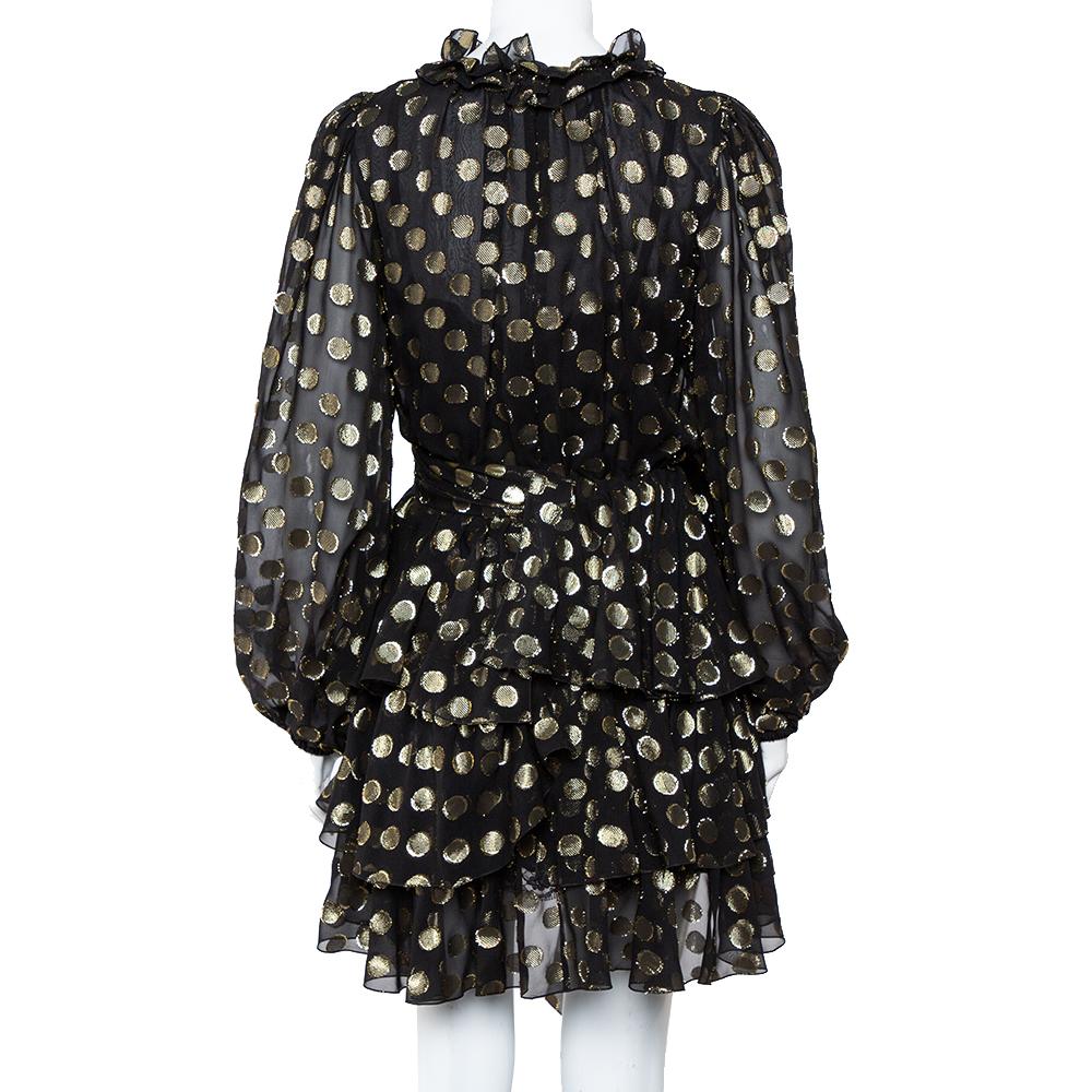 black and gold polka dot dress