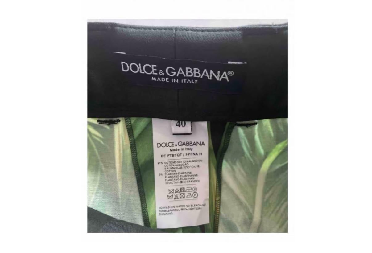 Dolce & Gabbana Black Green Cotton Jungle Leaf Tropical Shorts Multicolor Flower 1