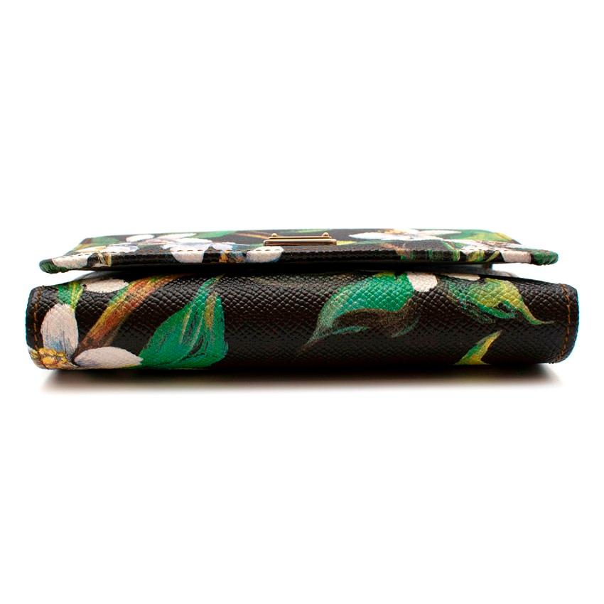 Dolce & Gabbana Schwarz & Grün Floral Leder Sicily Von Tasche Damen