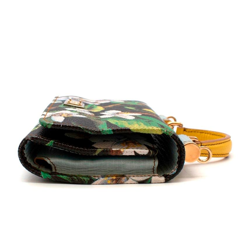 Dolce & Gabbana Schwarz & Grün Floral Leder Sicily Von Tasche 3