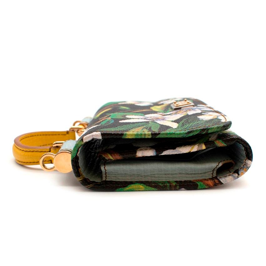 Dolce & Gabbana Schwarz & Grün Floral Leder Sicily Von Tasche 4