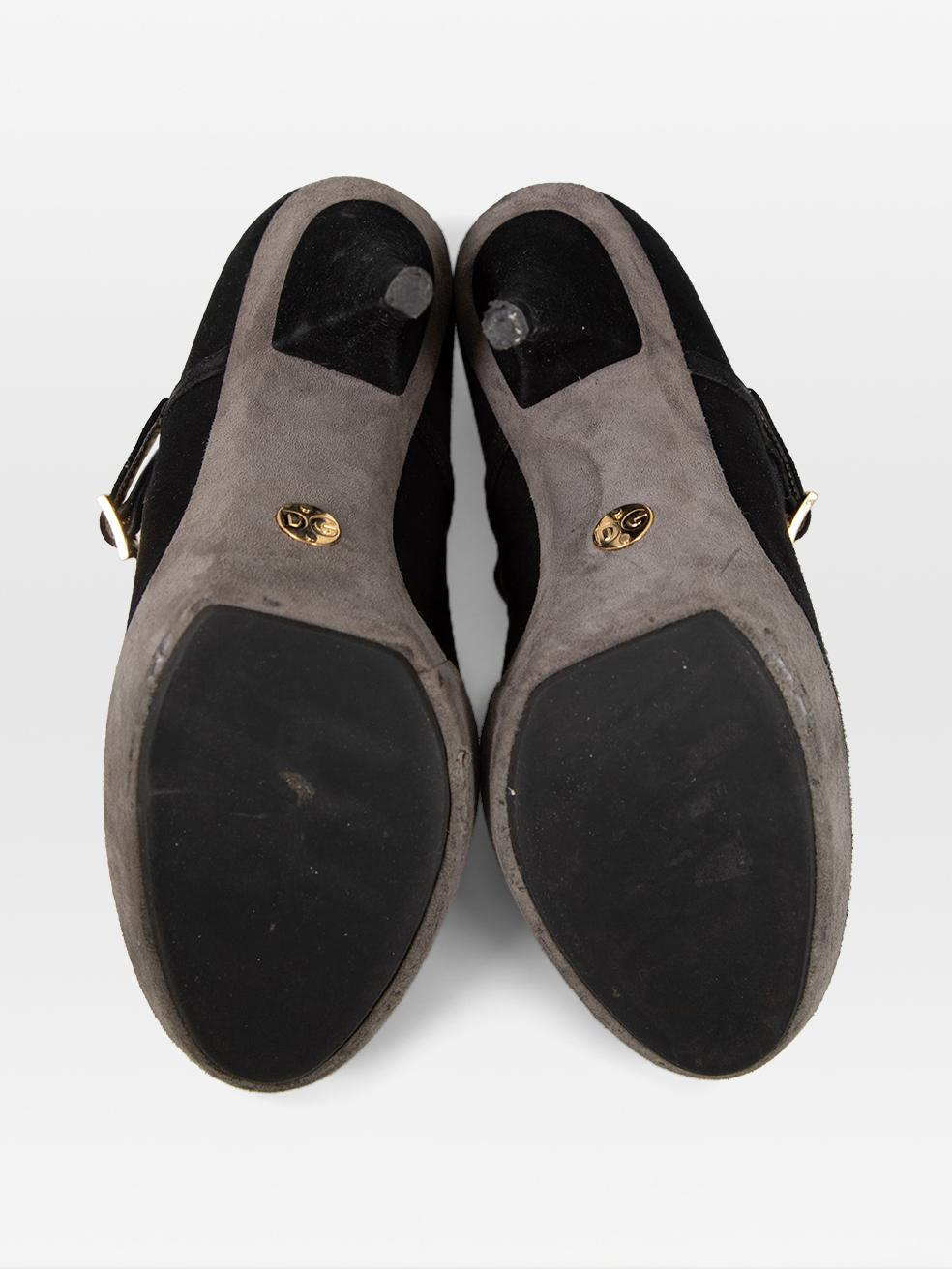Dolce & Gabbana - Escarpins à plateforme en daim noir et gris - Taille IT 39 Excellent état - En vente à London, GB