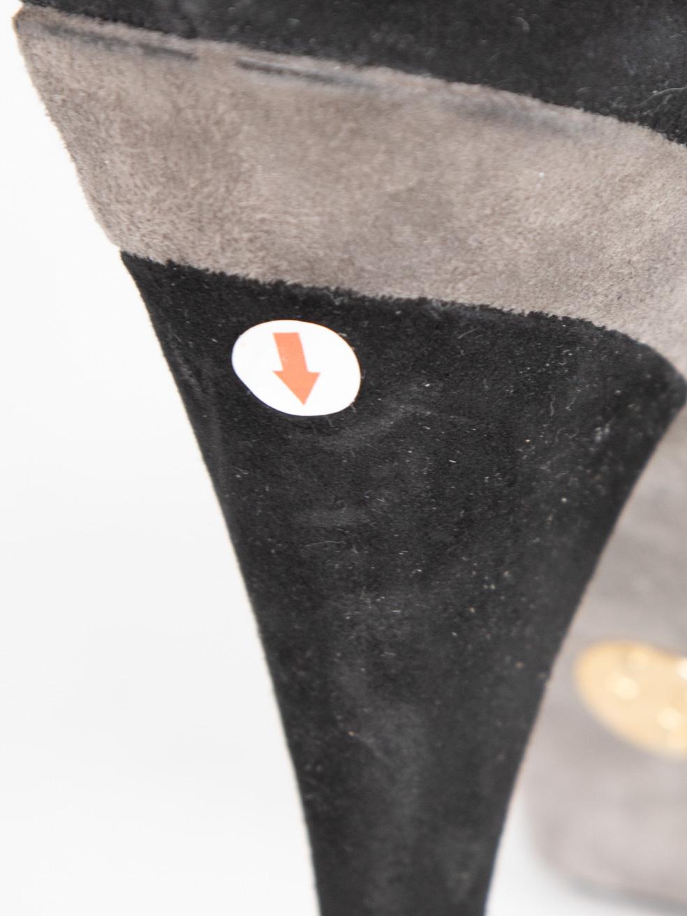 Dolce & Gabbana - Escarpins à plateforme en daim noir et gris - Taille IT 39 en vente 2