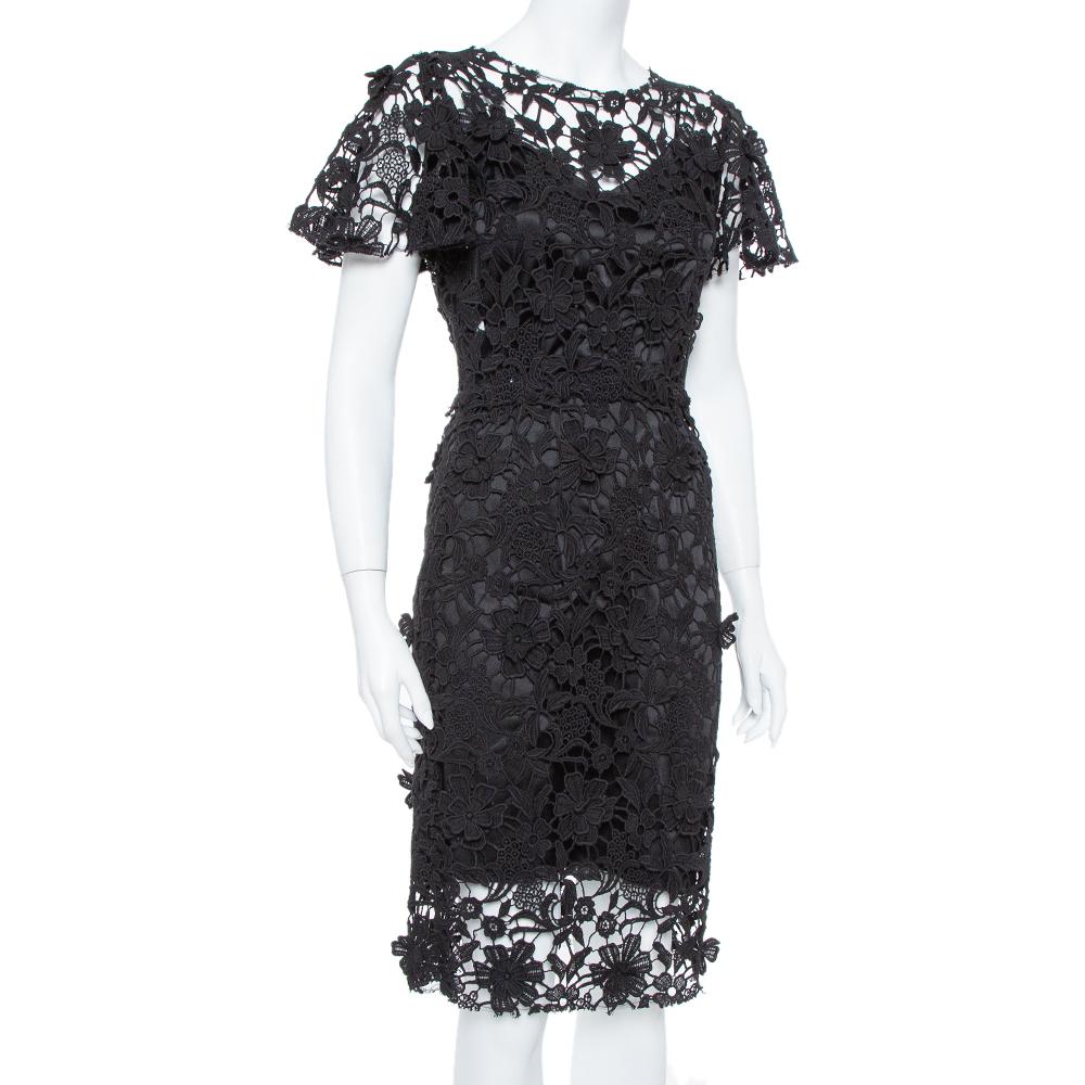 black guipure lace dress