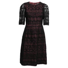 Dolce & Gabbana Black Guipure Lace Short Sleeve Shift Dress M