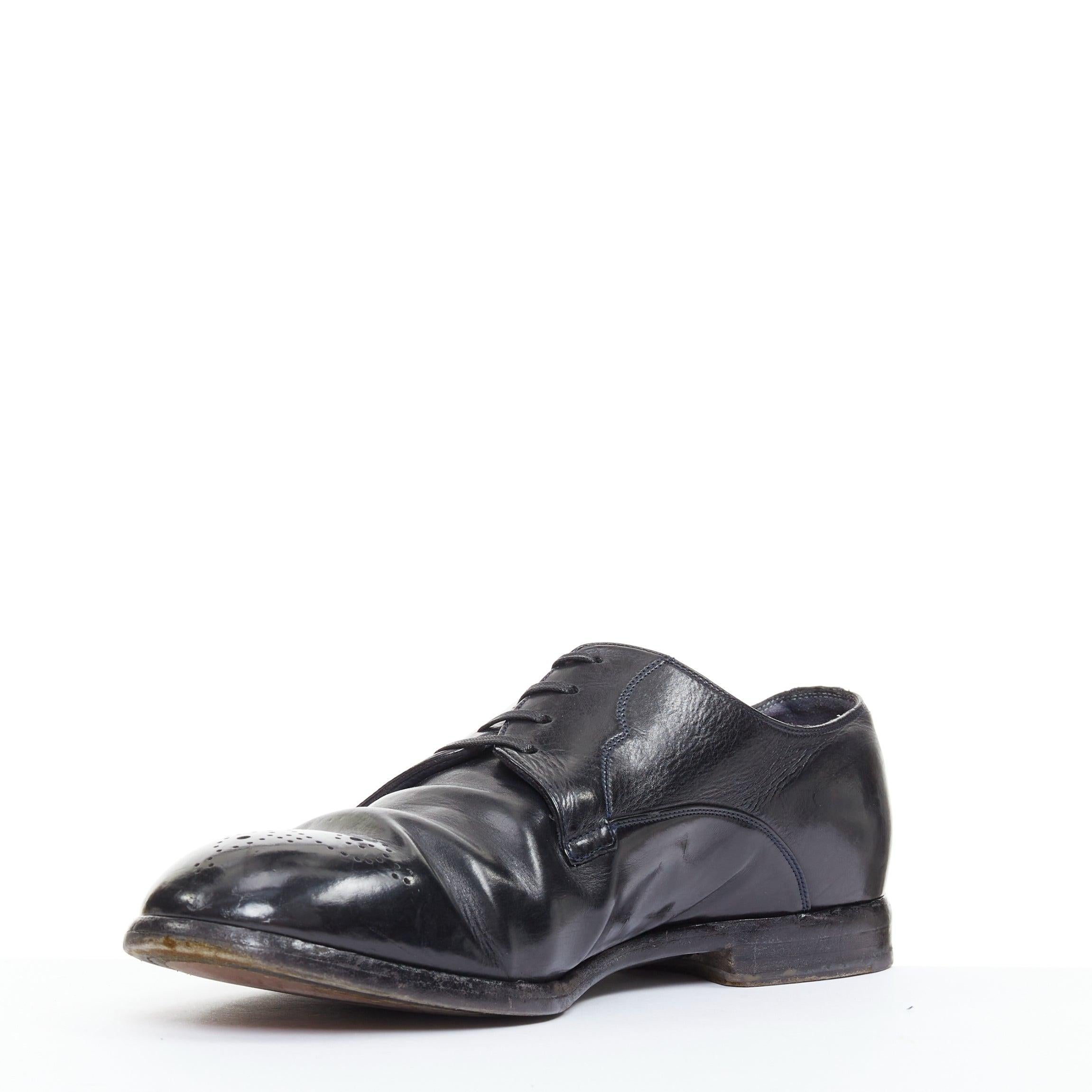 DOLCE GABBANA mocasines brogue de piel dura negra con puntera perforada UK7 EU41 en Bastante bueno estado para la venta en Hong Kong, NT