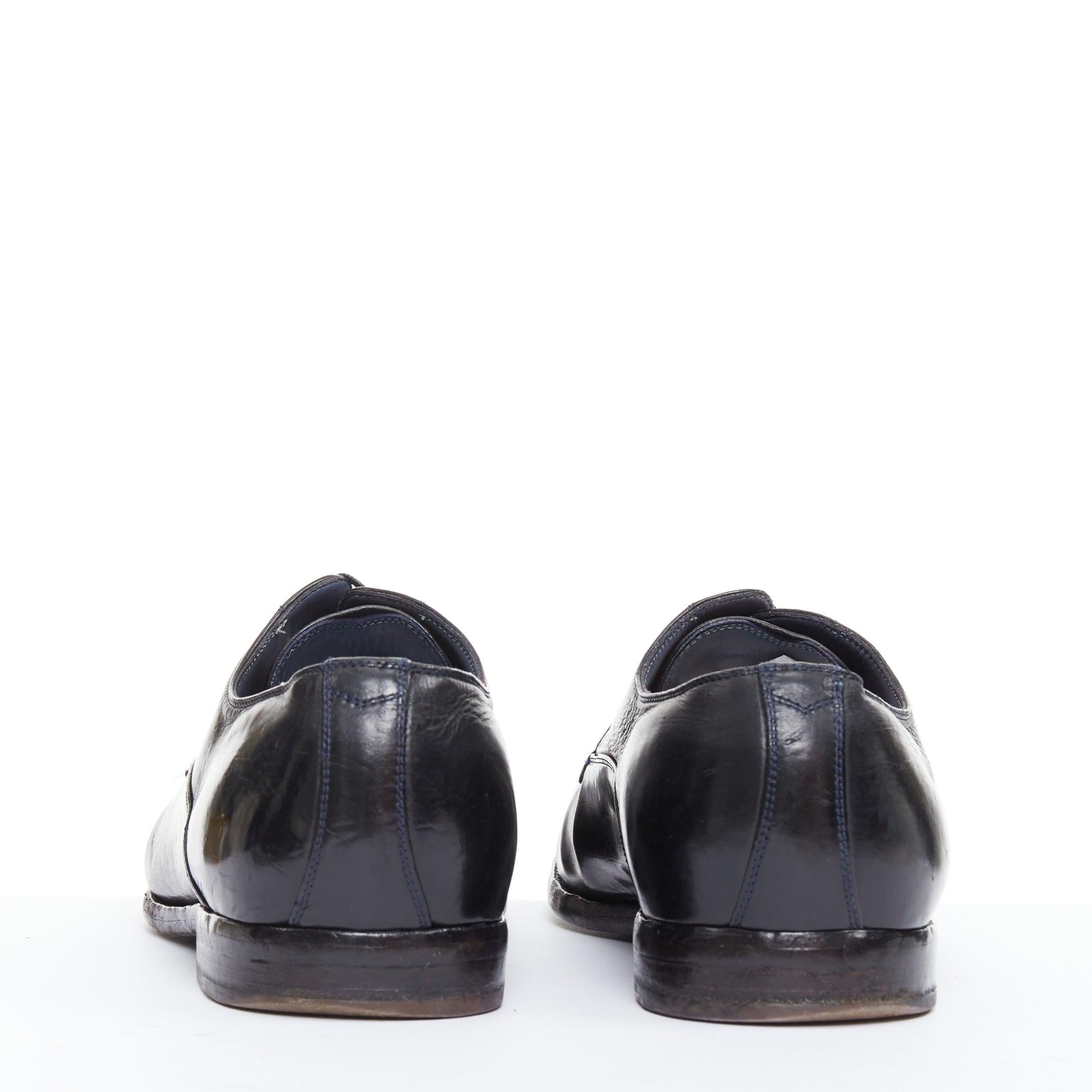 De los hombres DOLCE GABBANA mocasines brogue de piel dura negra con puntera perforada UK7 EU41 en venta