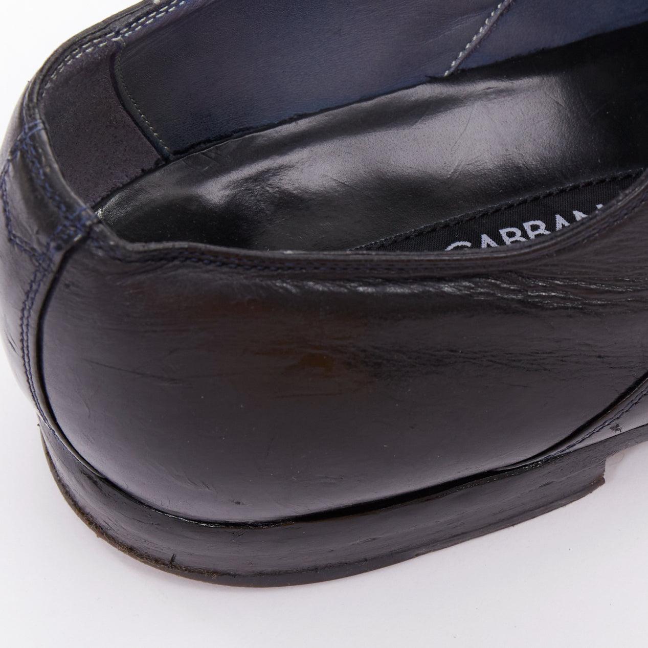 DOLCE GABBANA mocasines brogue de piel dura negra con puntera perforada UK7 EU41 en venta 3