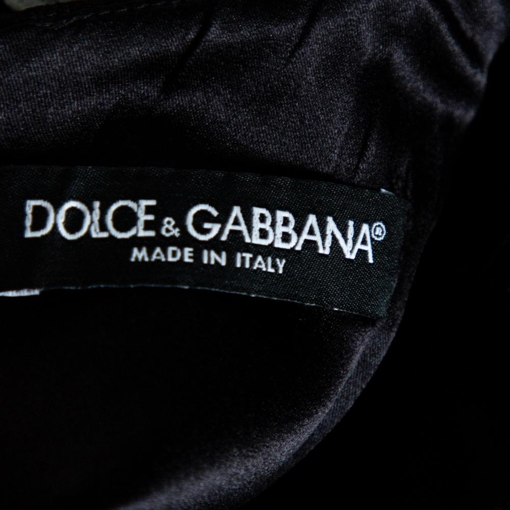 Dolce & Gabbana Black Jacquard Contrast Floral Lace Shift Dress S 2