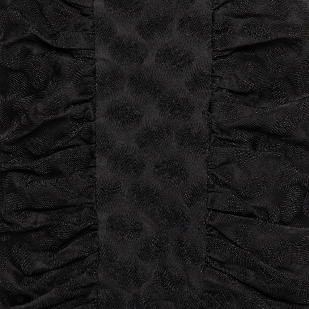 Dolce & Gabbana Black Jacquard Draped Detail Pencil Skirt L For Sale 2