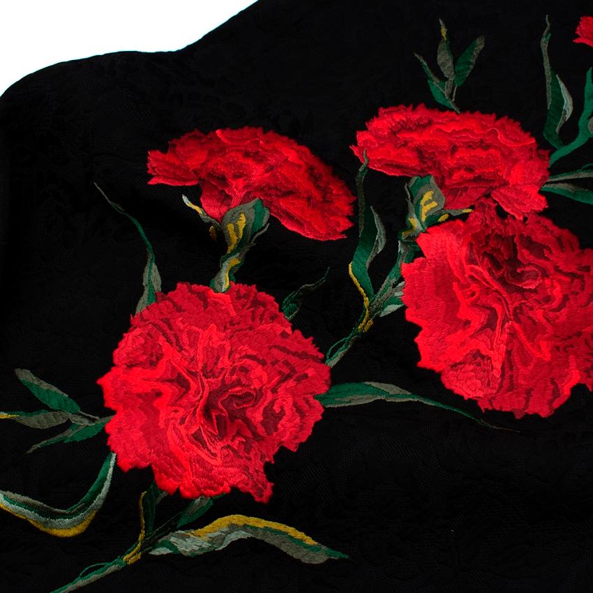 Dolce & Gabbana Black Jacquard Floral Print Sleeveless Dress - Size US 8 For Sale 1