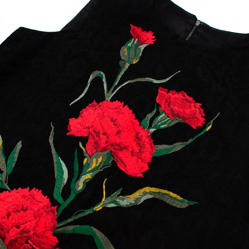 Dolce & Gabbana Black Jacquard Floral Print Sleeveless Dress - Size US 8 For Sale 2
