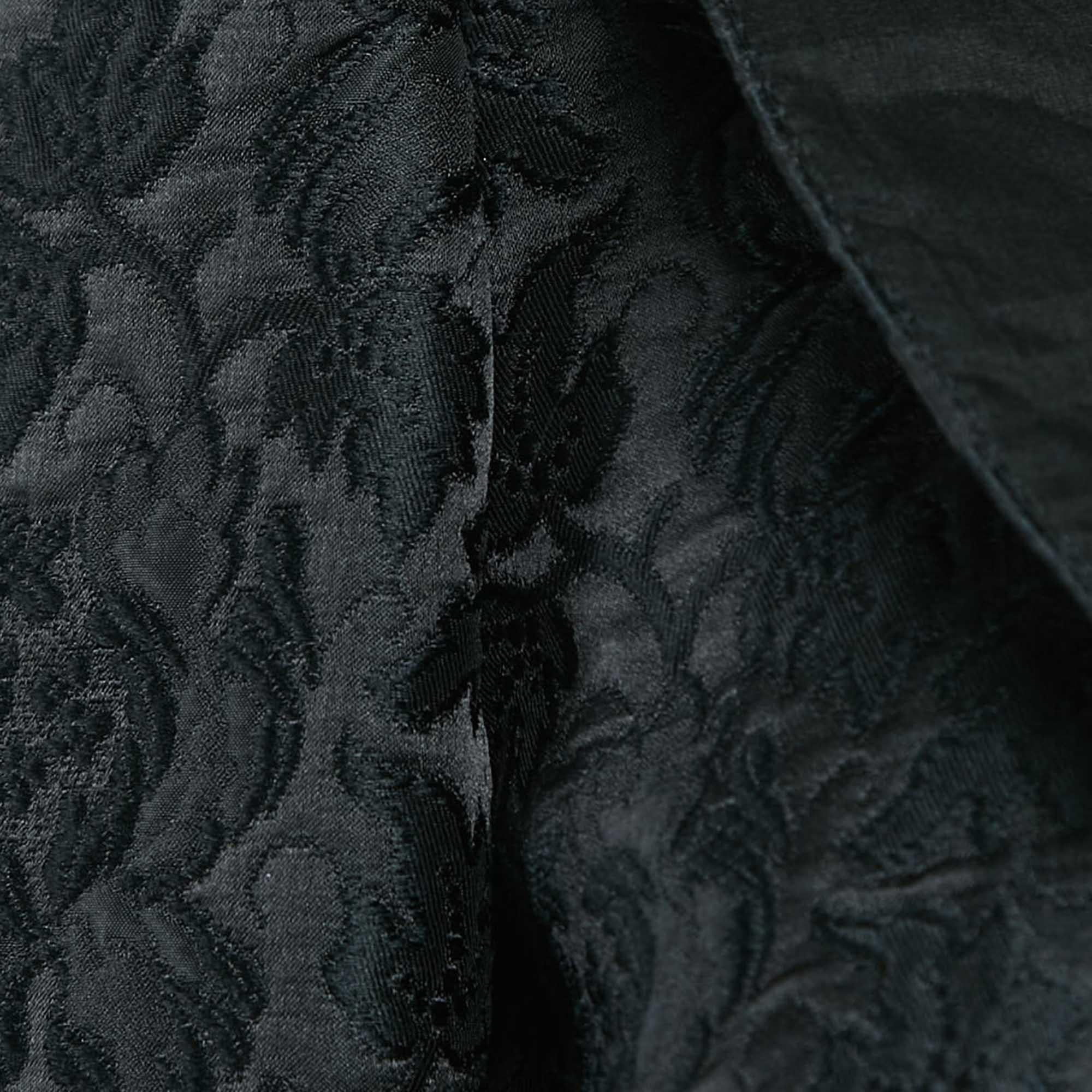 Dolce & Gabbana Black Jacquard Ruffled Bolero Jacket S In Good Condition In Dubai, Al Qouz 2