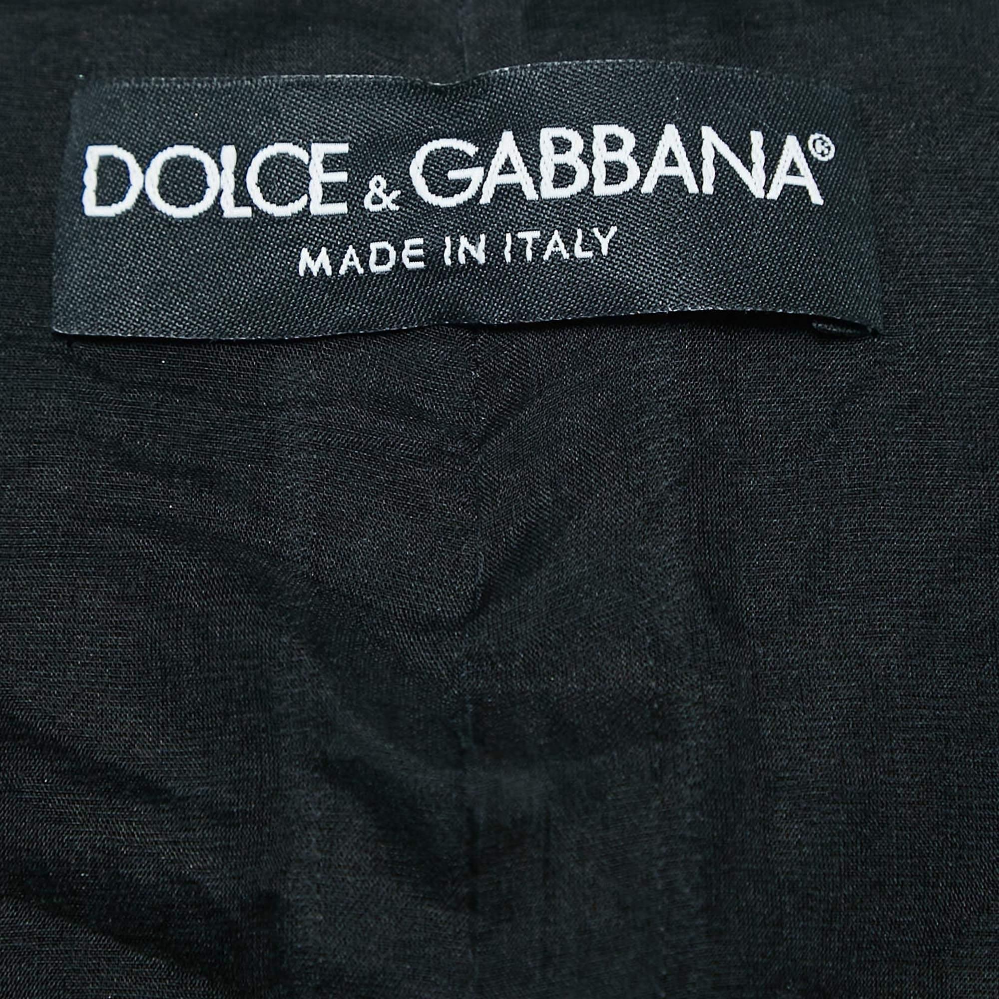 Women's Dolce & Gabbana Black Jacquard Ruffled Bolero Jacket S