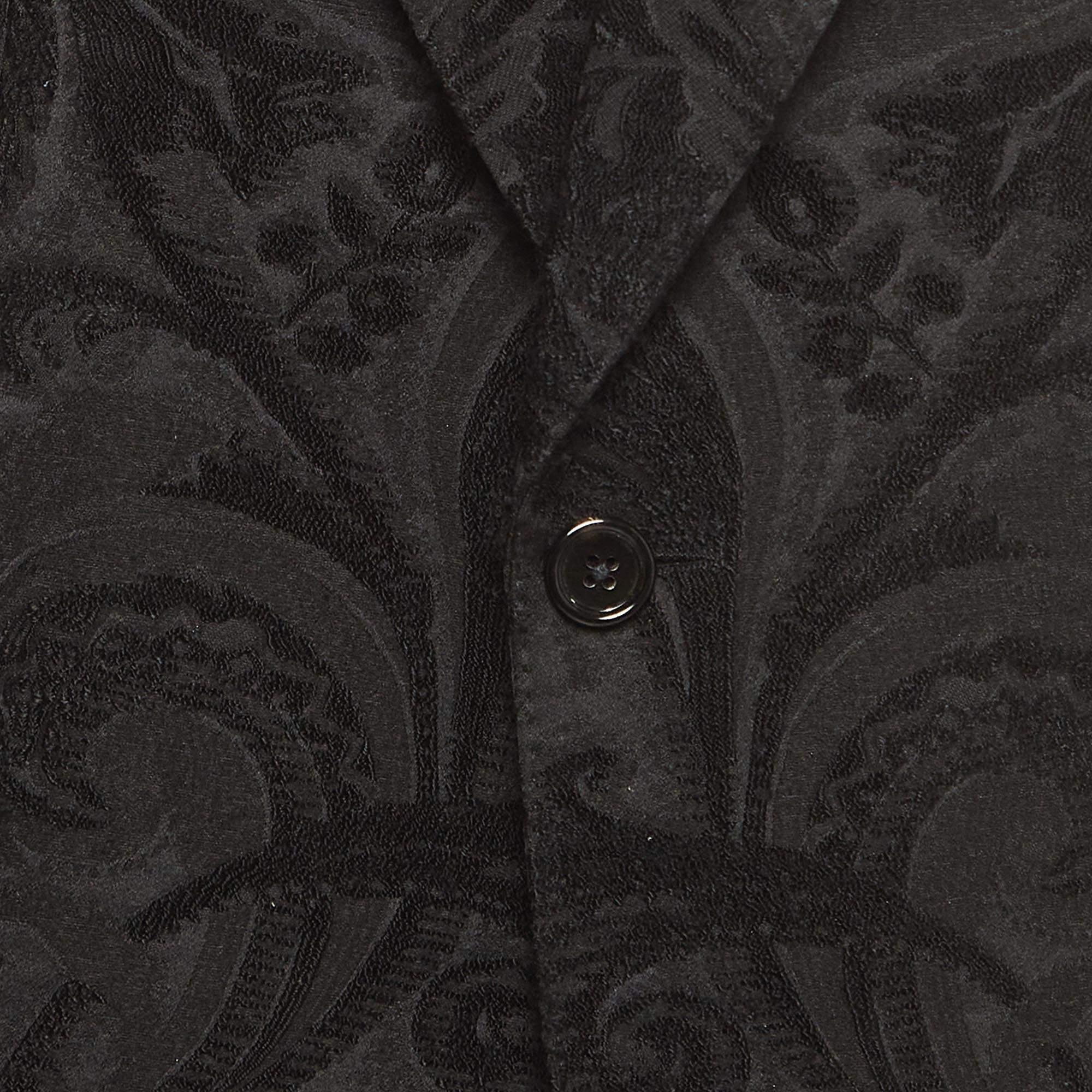 Dolce & Gabbana Black Jacquard Single Breasted Blazer XL In Good Condition In Dubai, Al Qouz 2
