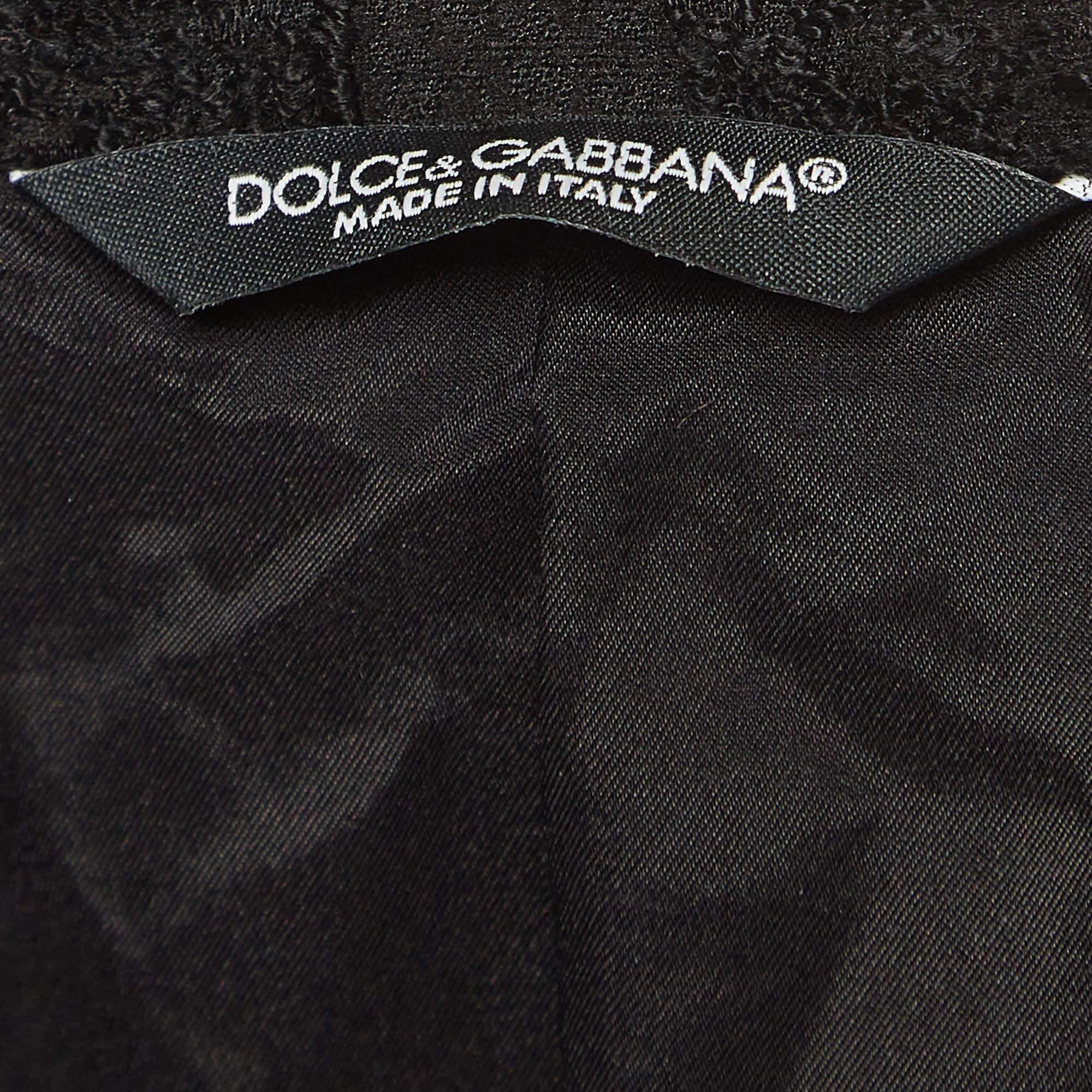 Men's Dolce & Gabbana Black Jacquard Single Breasted Blazer XL