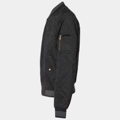 Dolce & Gabbana Black Jacquard Zip Up Bomber Jacket XXL