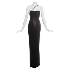 Vintage Dolce & Gabbana black jersey figure hugging evening dress, ss 1991