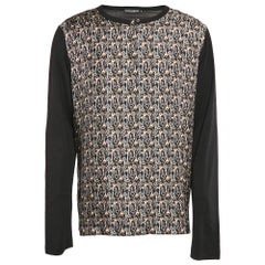 Dolce 
Gabbana - Maglietta in cotone e seta con stampa delle chiavi nera XXL