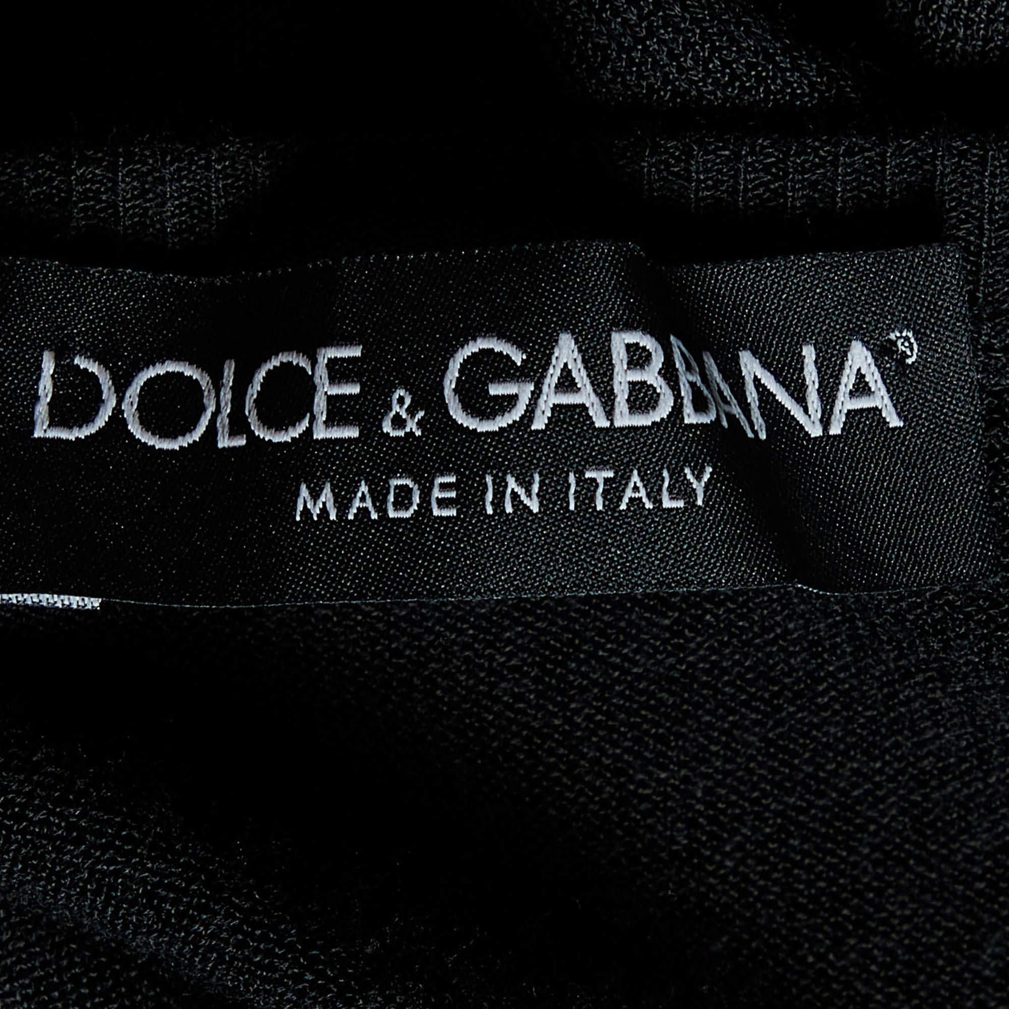 Dolce & Gabbana Schwarzer Kit & bedruckter Pullover aus Baumwolle mit Pantoletten, M Damen im Angebot