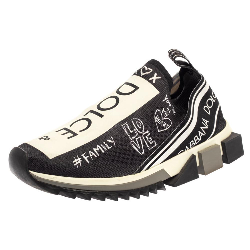 Dolce & Gabbana Knit Sneaker (White/Black) 41 (US 8)