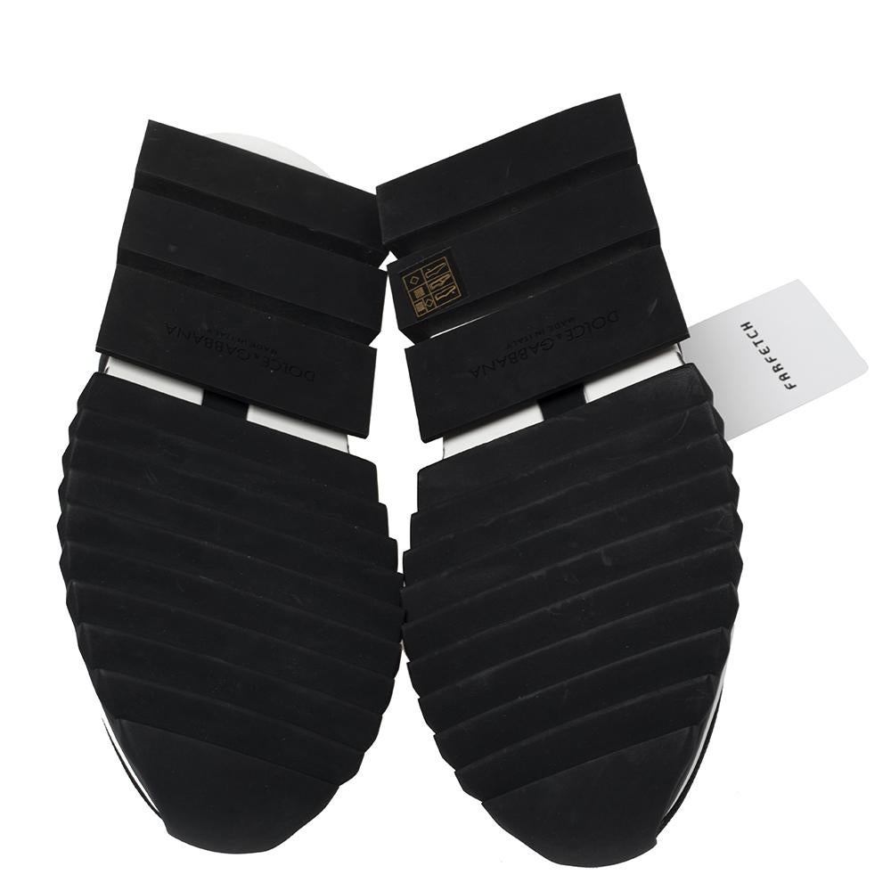 Dolce & Gabbana Black Knit Fabric Sorrento Slip On Sneakers Size 41.5 2