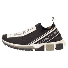 Dolce & Gabbana Black Knit Fabric Sorrento Sneakers Size 40