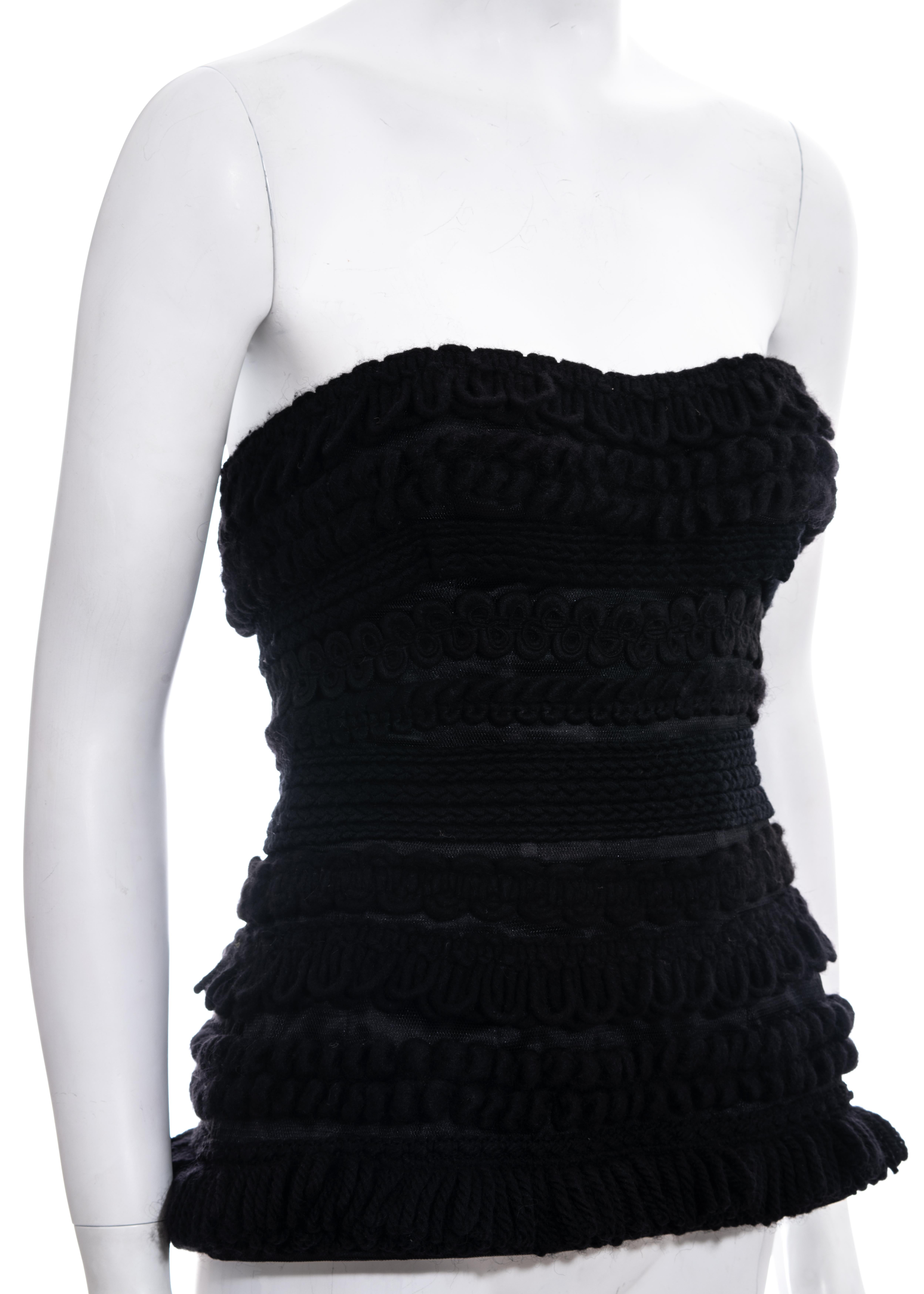 Black Dolce & Gabbana black knitted wool strapless corset, fw 2010 For Sale