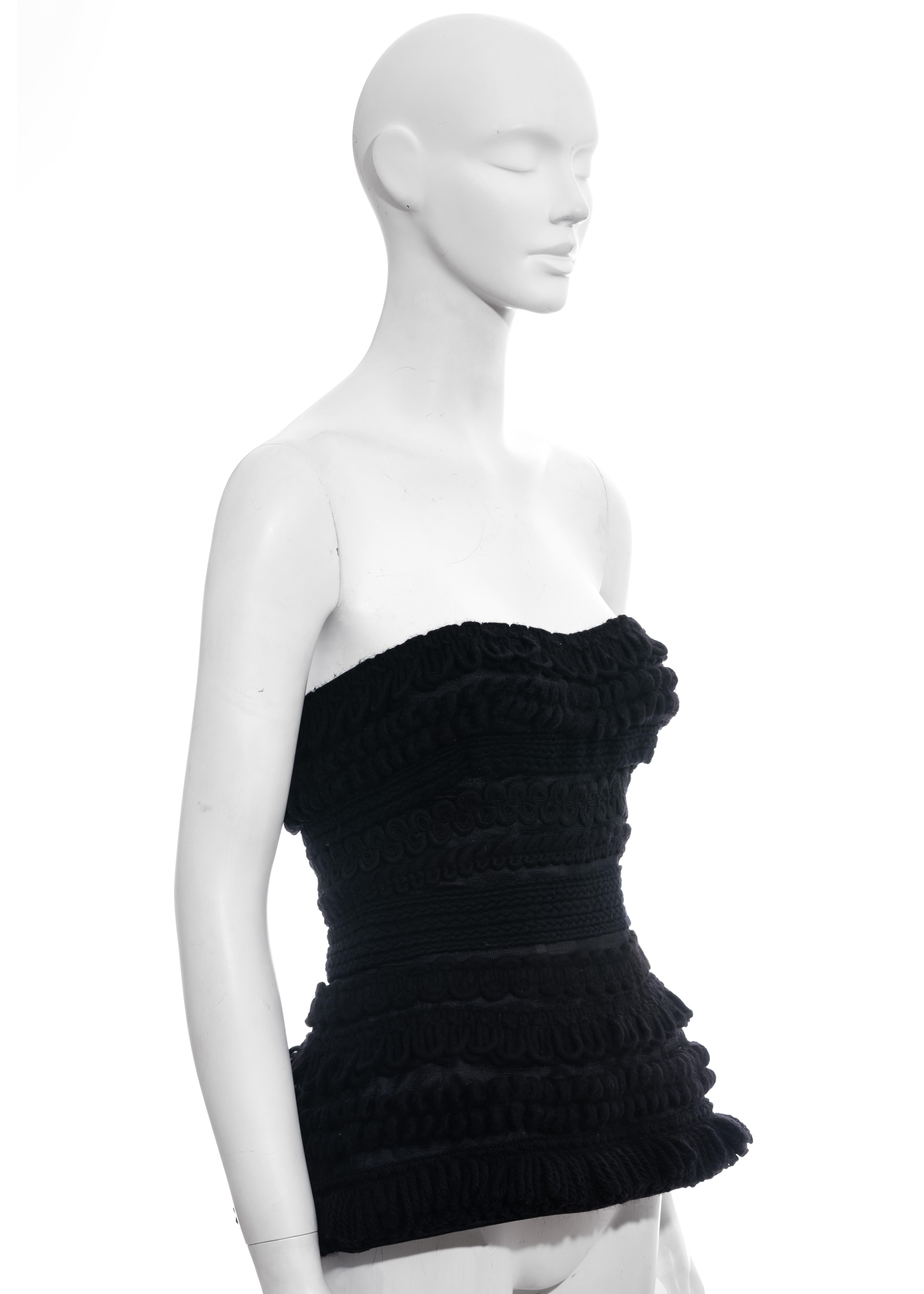 Women's Dolce & Gabbana black knitted wool strapless corset, fw 2010 For Sale