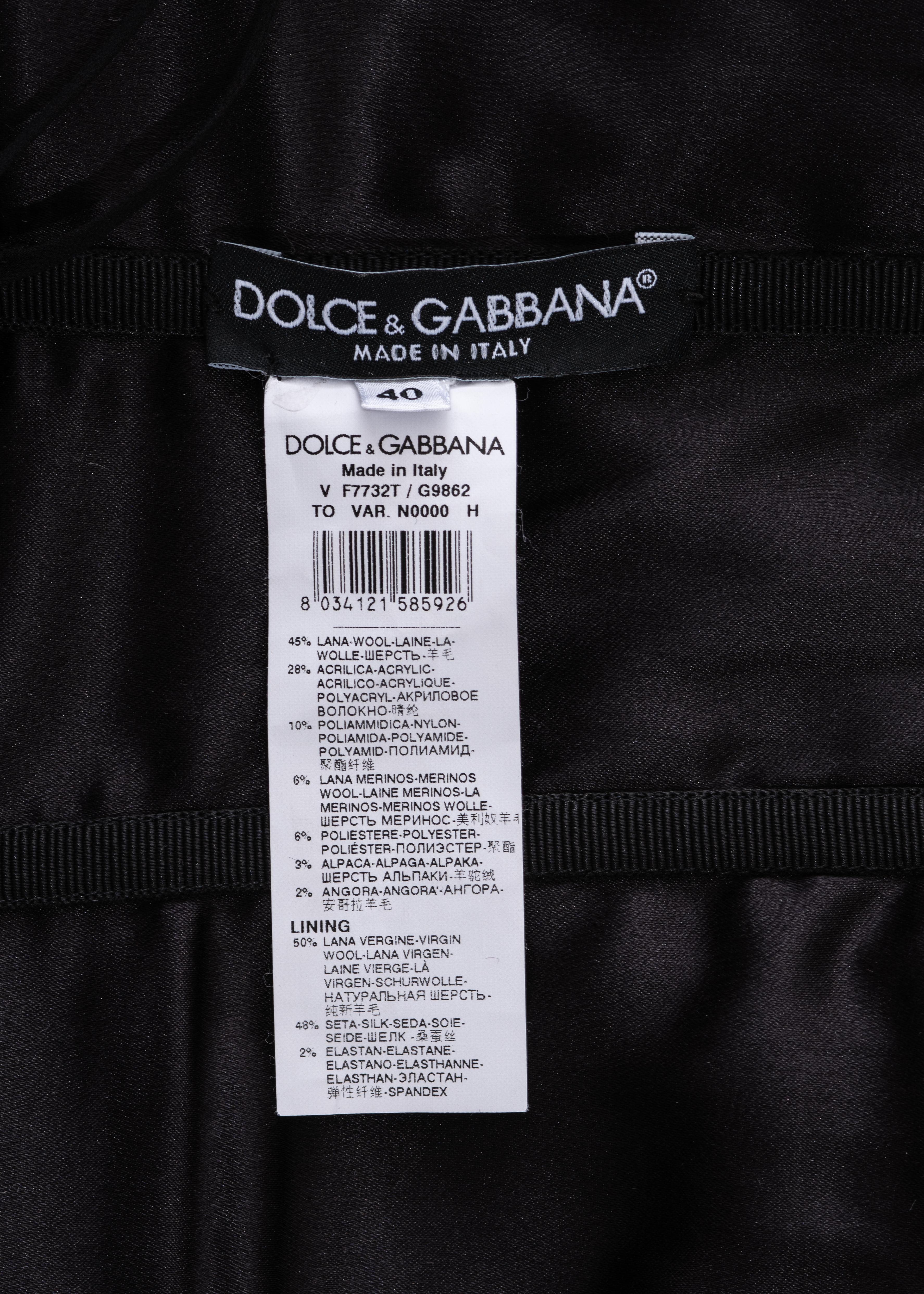 Dolce & Gabbana black knitted wool strapless corset, fw 2010 For Sale 2
