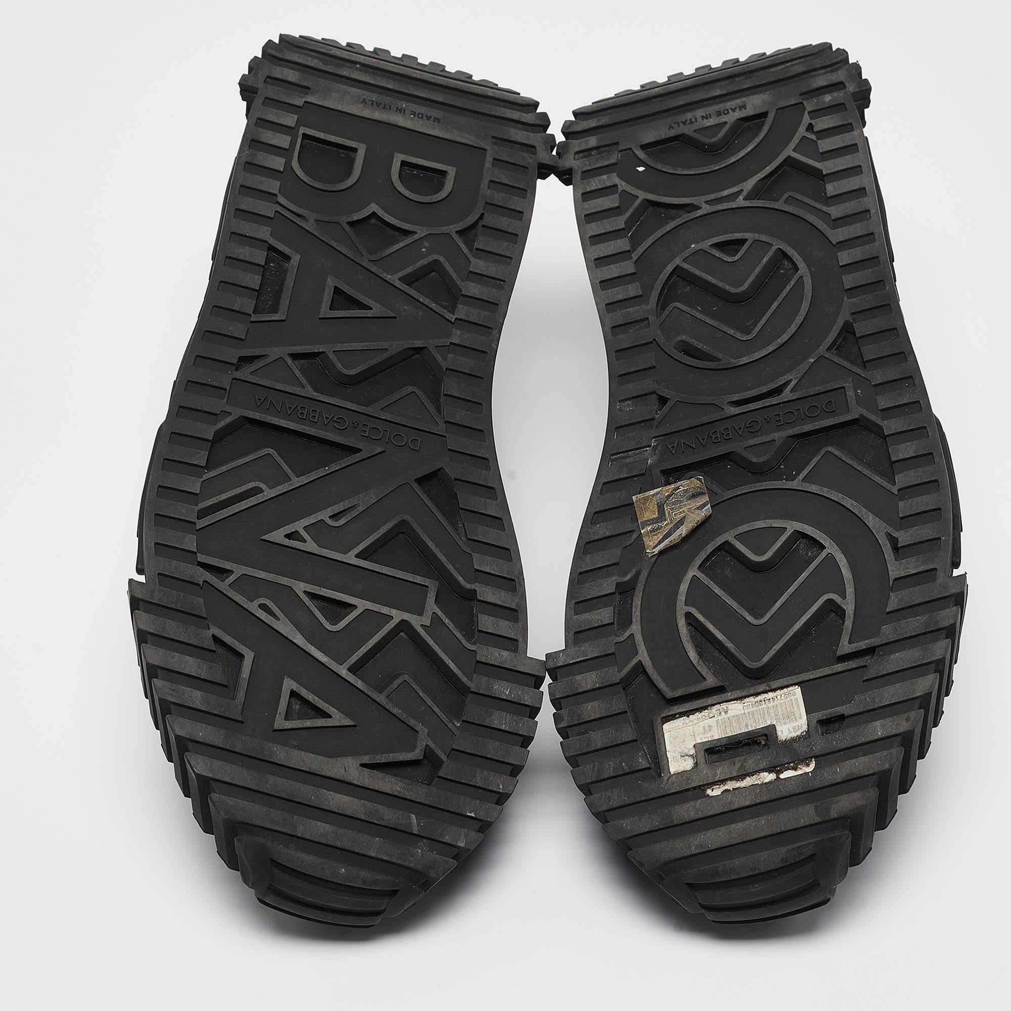 Dolce & Gabbana Black Lace and Neoprene Ns1 Sneakers Size 41 For Sale 2
