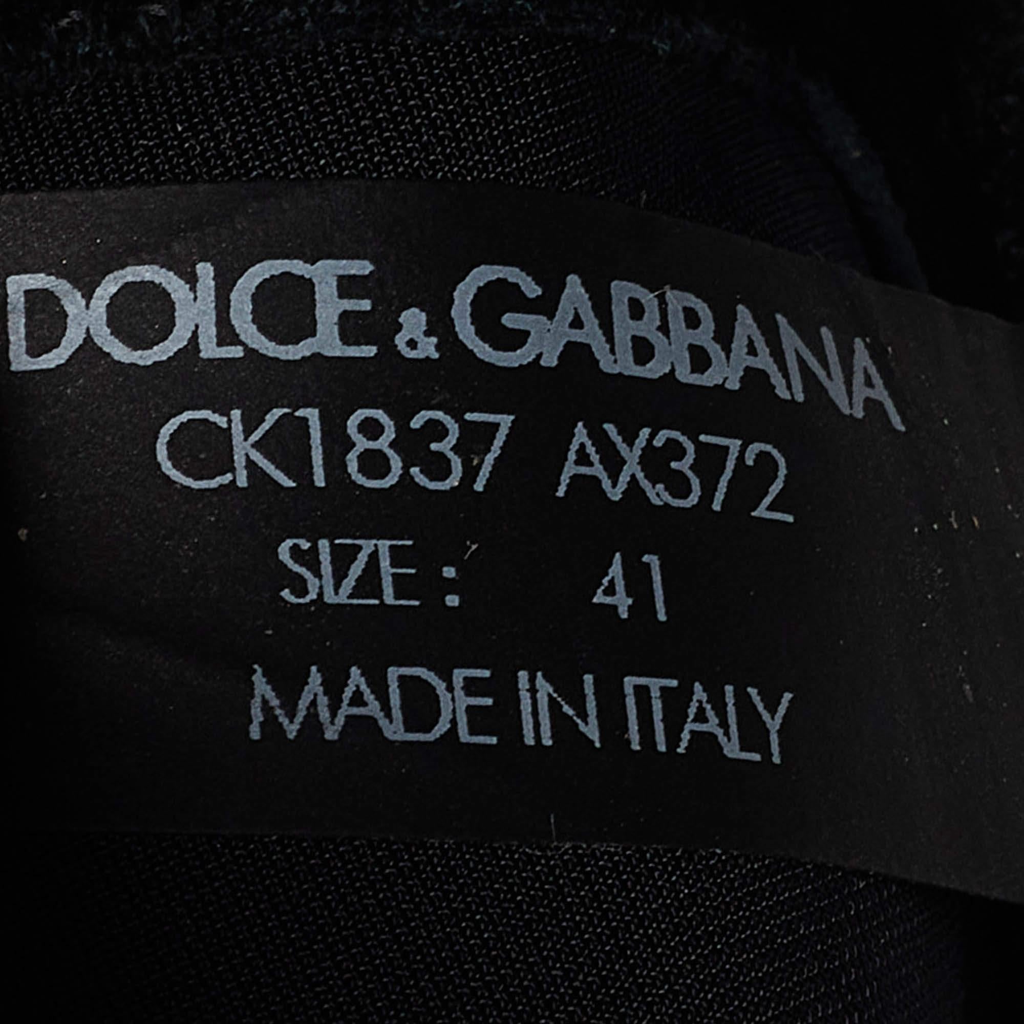 Dolce & Gabbana Black Lace and Neoprene Ns1 Sneakers Size 41 For Sale 4