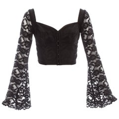 Dolce & Gabbana black lace and satin corset blouse, c. 1993