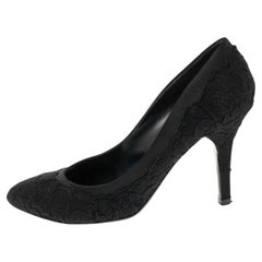 Dolce & Gabbana Black Lace and Satin Pumps Size 38