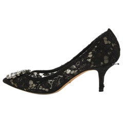 Dolce & Gabbana Black Lace Bellucci Pumps Size 37