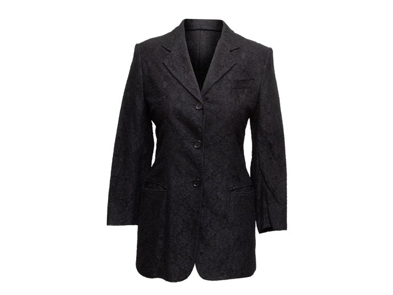 Dolce & Gabbana Gold Black Lace Blazer Coat Floral Jacket