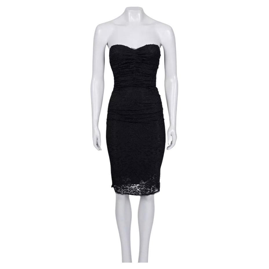 Dolce
Gabbana - Robe bodycon en dentelle noire - Taille XXS (IT36)