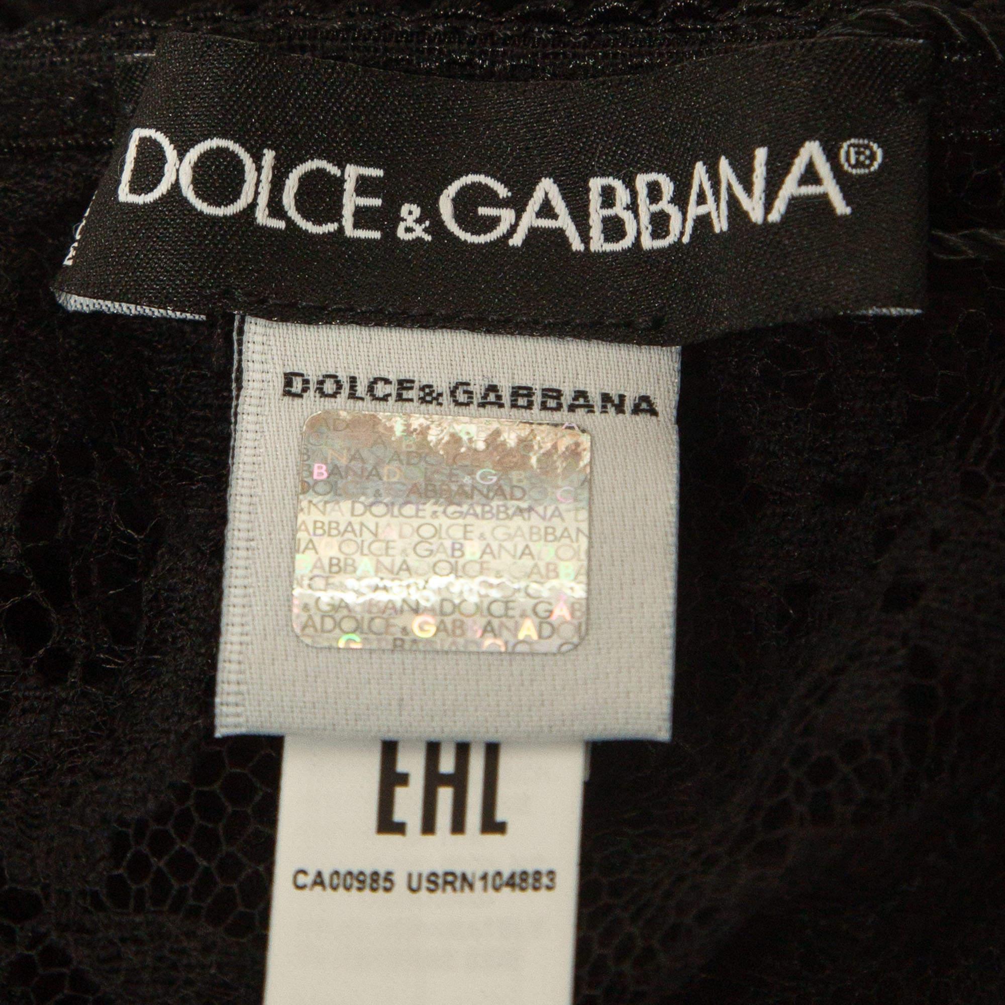 Women's Dolce & Gabbana Black Lace Bralette Top XL