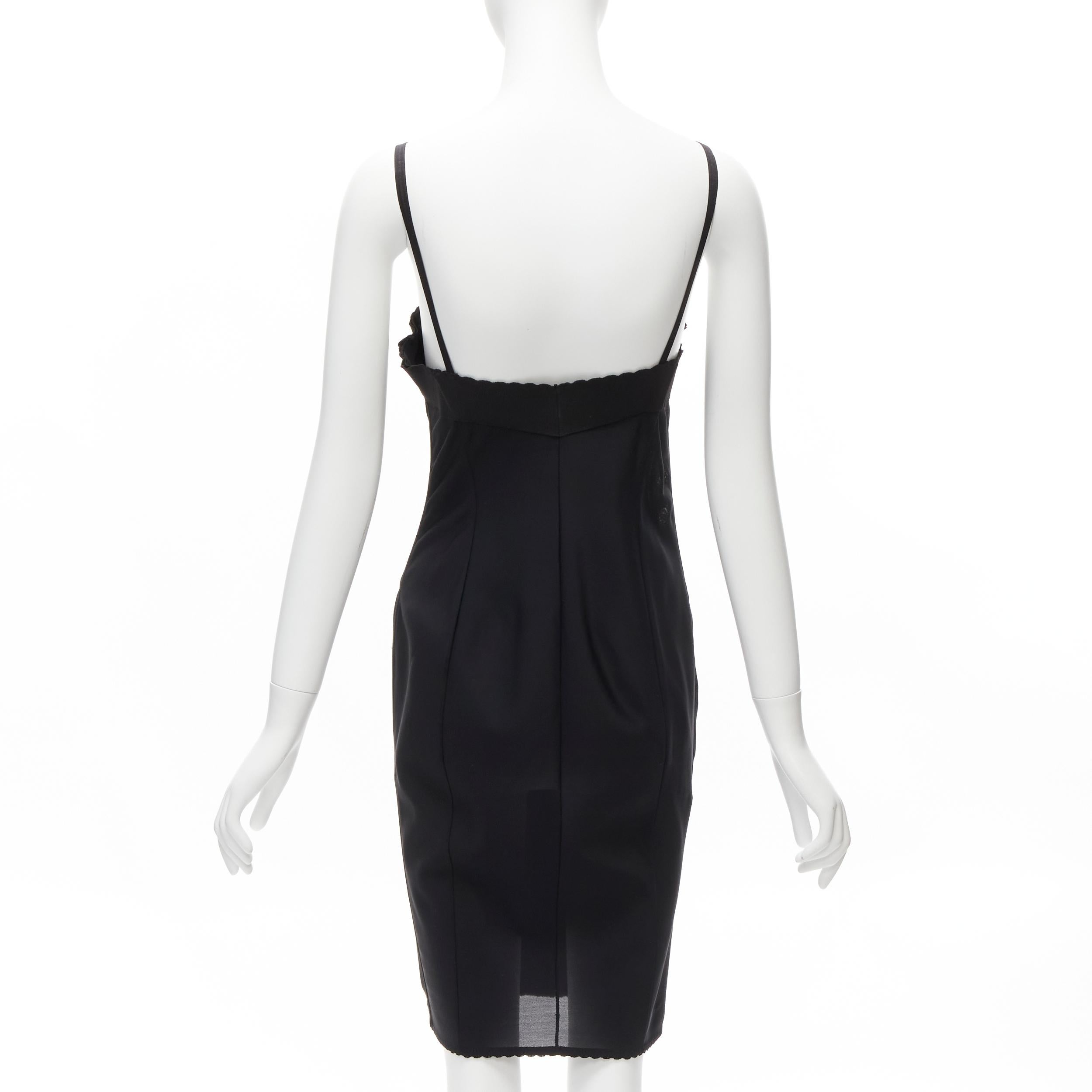 Women's DOLCE GABBANA black lace bustier boned corset cocktail dress IT38 XS For Sale