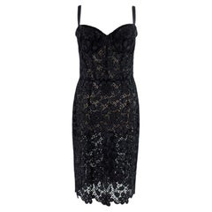Dolce & Gabbana Black Lace Bustier Pencil Dress