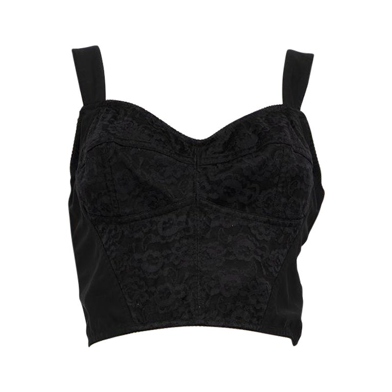 Dolce 
Gabbana Black Lace Corset Crop Top Size XXL