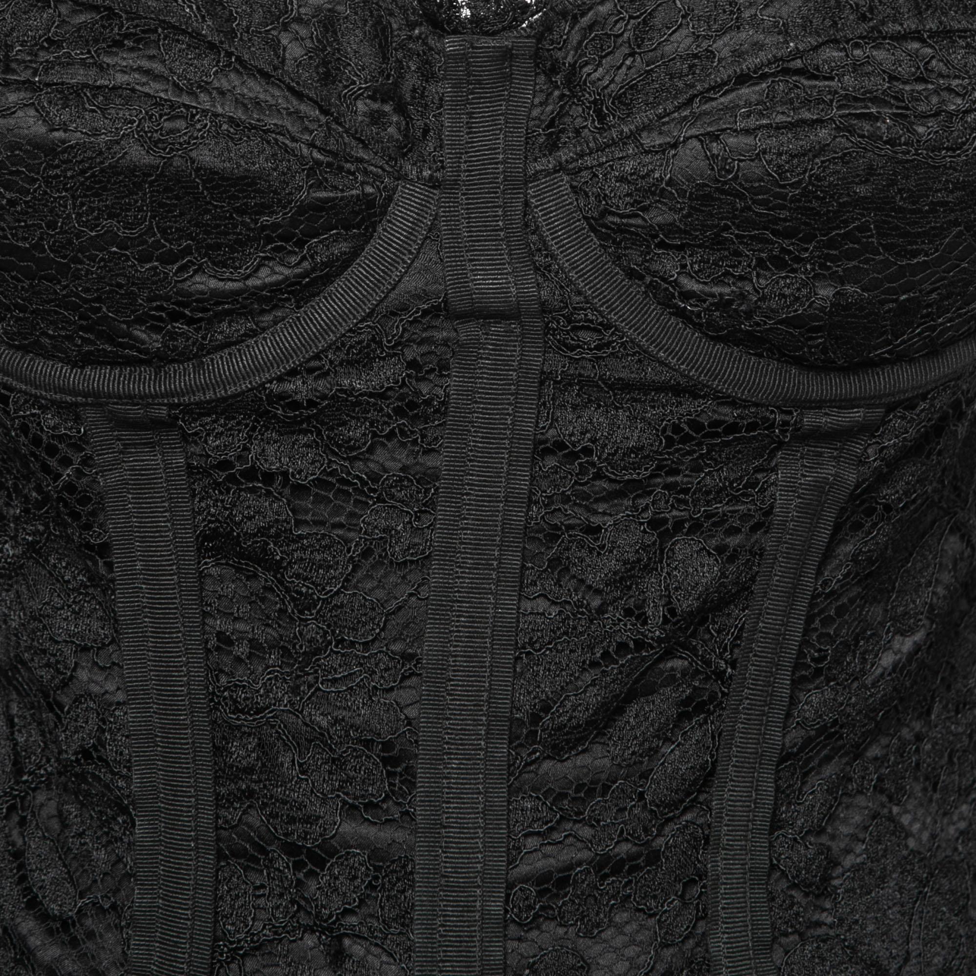 Dolce & Gabbana Black Lace Corset Top M 1