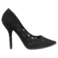 Used Dolce & Gabbana Black Lace Court Pumps Size IT 38.5