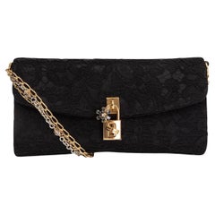 DOLCE & GABBANA black LACE & CRYSTAL EVENING Bag